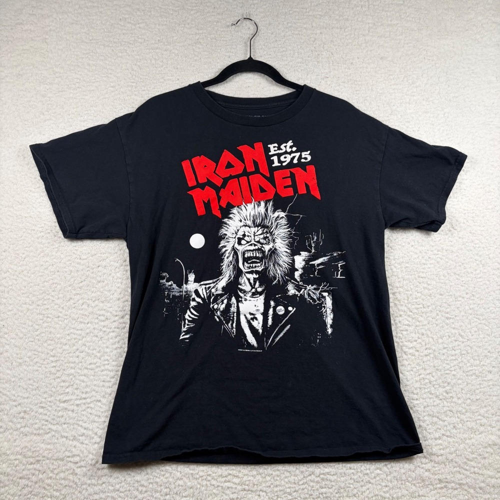 Iron Maiden Est 1975 Eddie Scream Portrait T Shirt Black Heavy Metal L Rock Goth